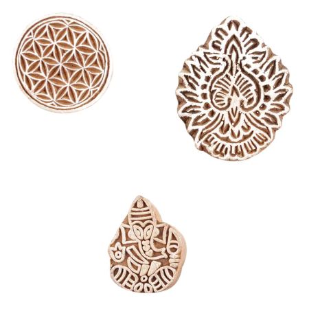 Set of 3 Piece New Mix Wooden Printing Block